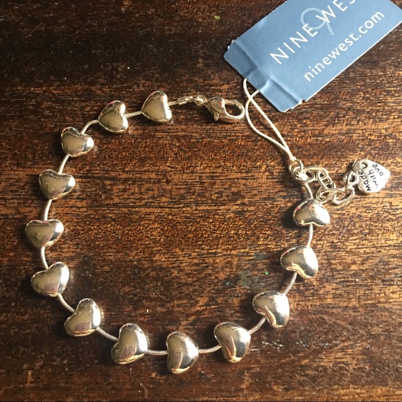 Nine West Silver heart bracelet - 8-1/2” NWT - Picture 2 of 5